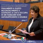 CONSIGLIO REGIONALE – APPROVATO IL T.U. PER IL RICONSCIMENTO ED IL SOSTEGNO DEL CAREGIVER FAMILIARE